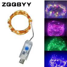 Guirlande lumineuse LED en fil de cuivre, 5M/10M/20M, 8 modes, USB, guirlande lumineuse pour Festival, fête de mariage, noël en plein air